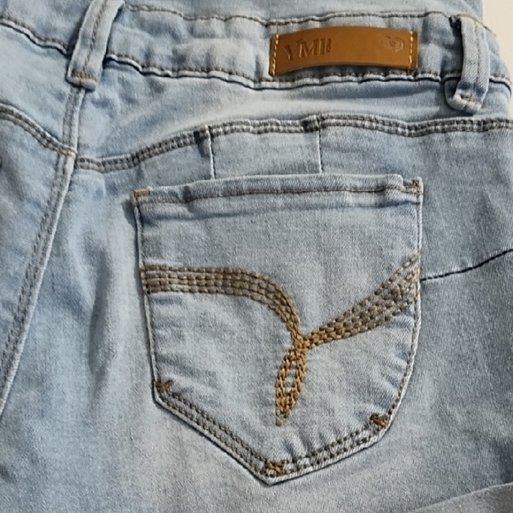 YMI Wanna a Betta Butt? High Waist Jean Shorts Stretch Denim - Picture 8 of 10
